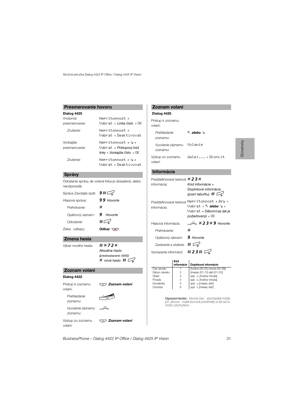 AASTRA 4425 IP Vision for BusinessPhone Quick Reference Guide User Manual | Page 31 / 40