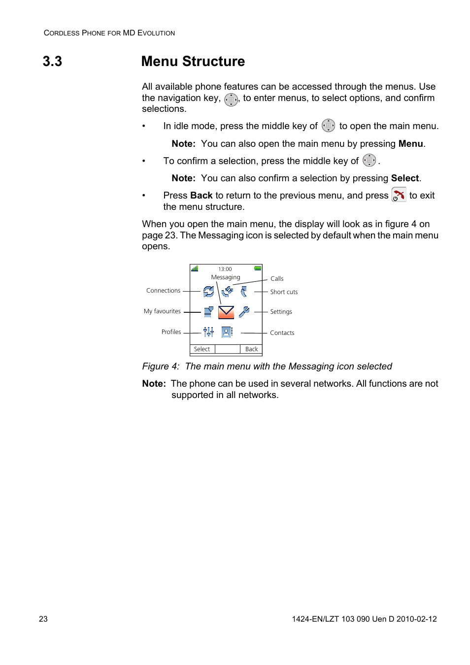 3 menu structure | AASTRA DT692 Cordless for MXONE Quick Reference Guide EN User Manual | Page 23 / 142
