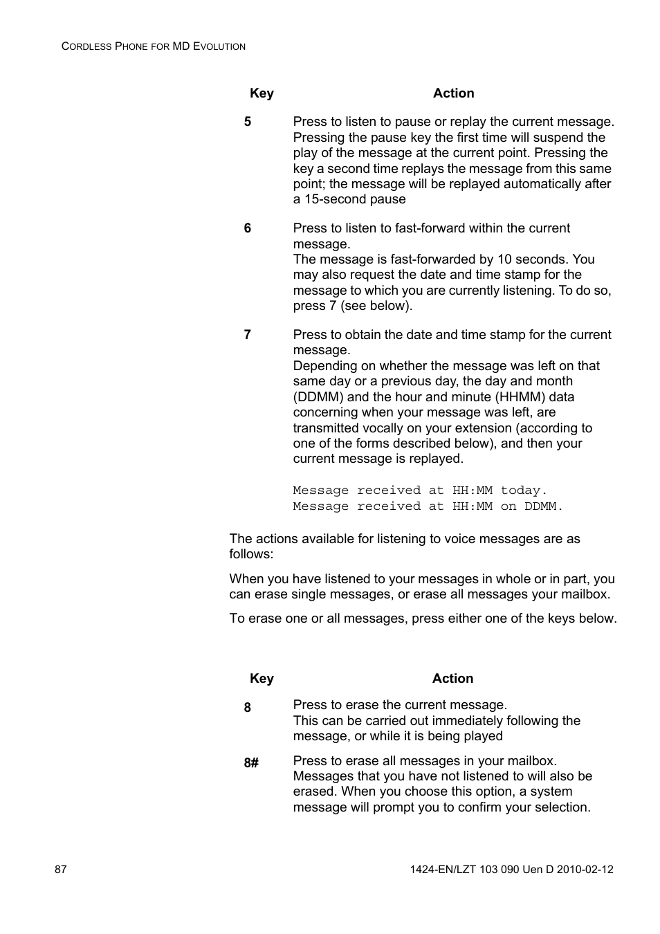 AASTRA DT692 Cordless for MXONE Quick Reference Guide EN User Manual | Page 87 / 142