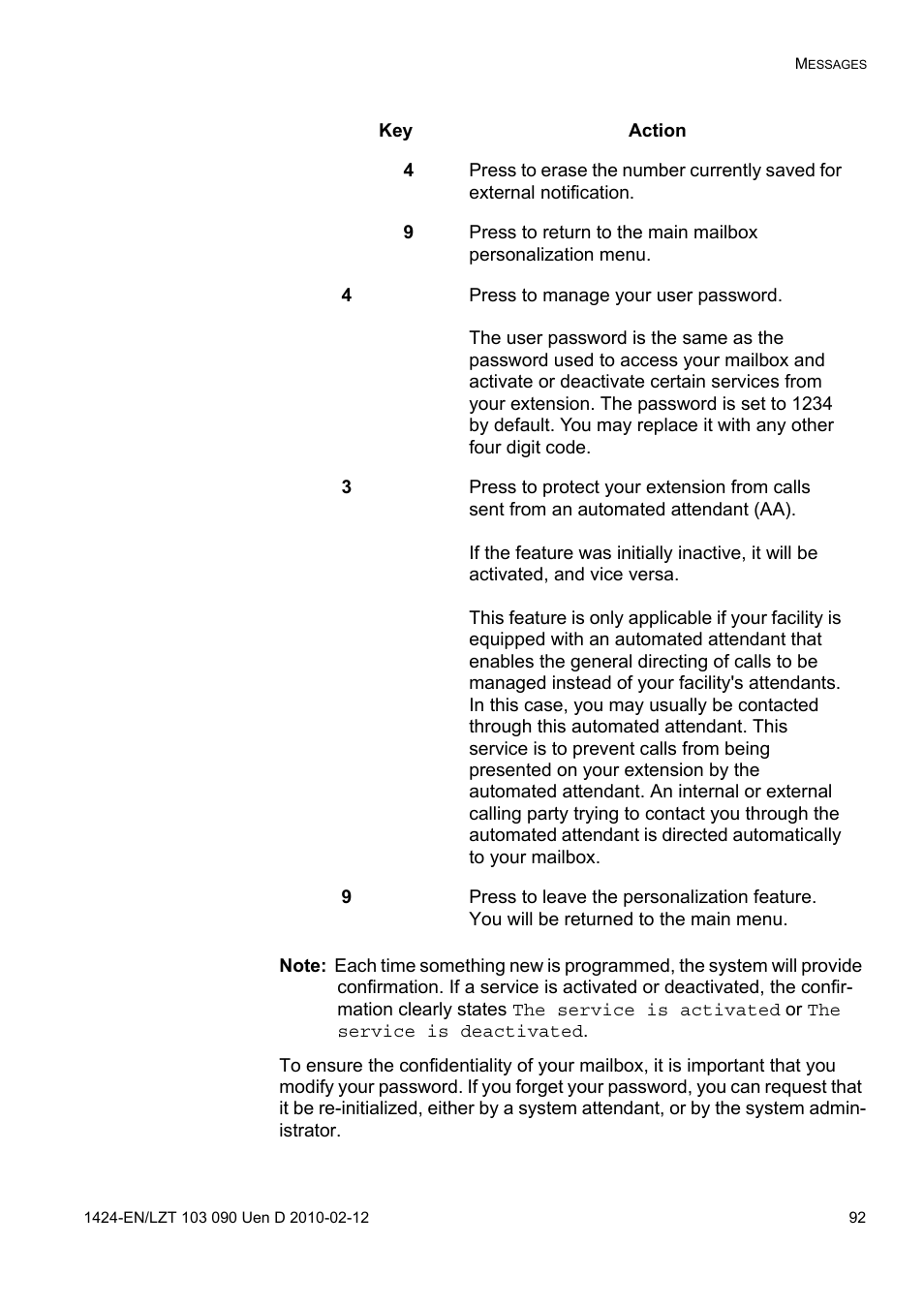 AASTRA DT692 Cordless for MXONE Quick Reference Guide EN User Manual | Page 92 / 142