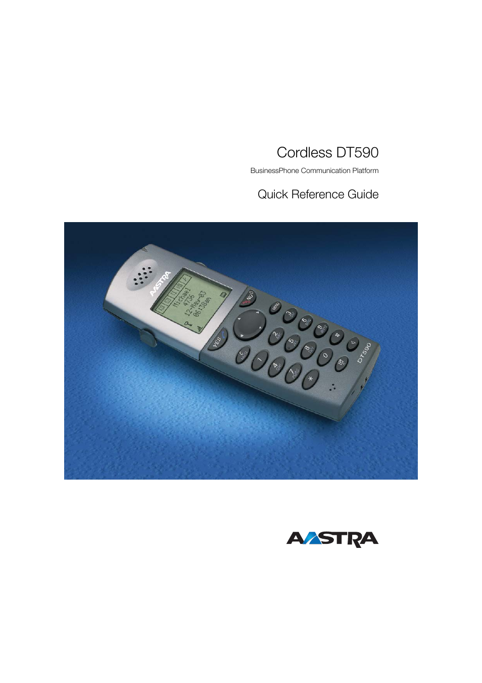 AASTRA DT590 for BusinessPhone User Guide User Manual | 40 pages