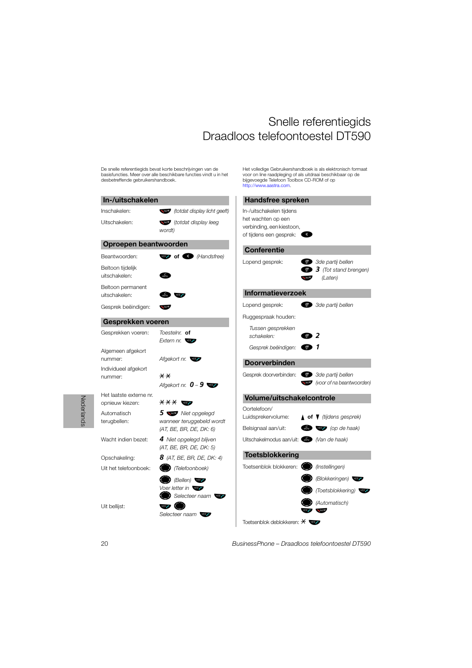 Ьы º, Ь ь ы, Ьы ъ щ | AASTRA DT590 for BusinessPhone User Guide User Manual | Page 20 / 40