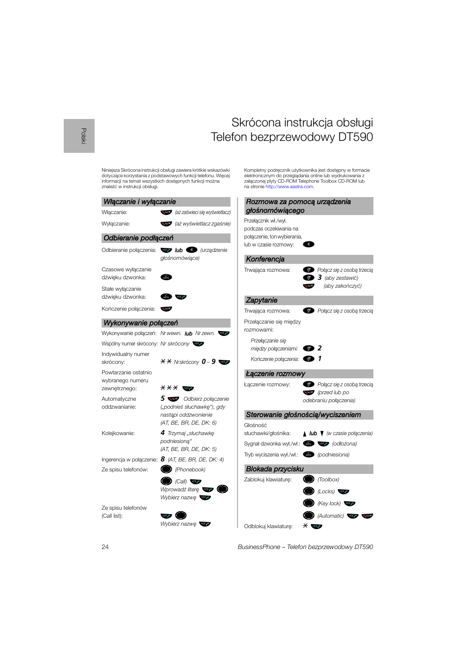 Ьы º, Ь ь ы, Ьы ъ щ | AASTRA DT590 for BusinessPhone User Guide User Manual | Page 24 / 40