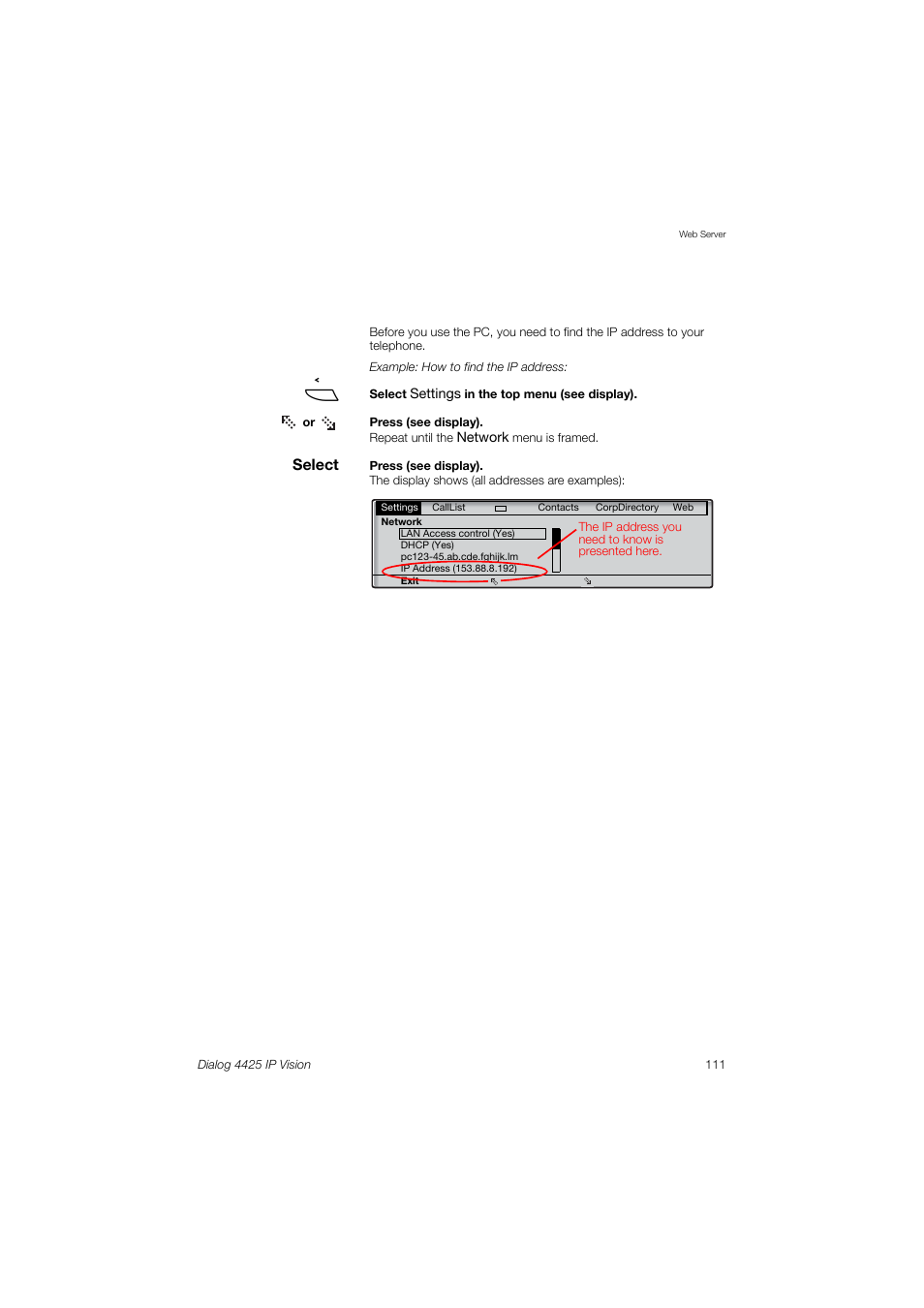 AASTRA 4425 IP Vision (SIP) for MX-ONE User Guide User Manual | Page 110 / 134