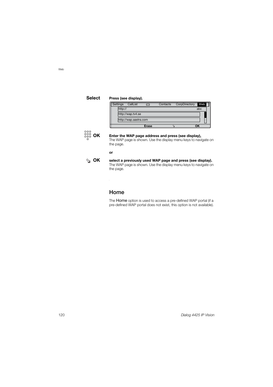 Home | AASTRA 4425 IP Vision (SIP) for MX-ONE User Guide User Manual | Page 119 / 134