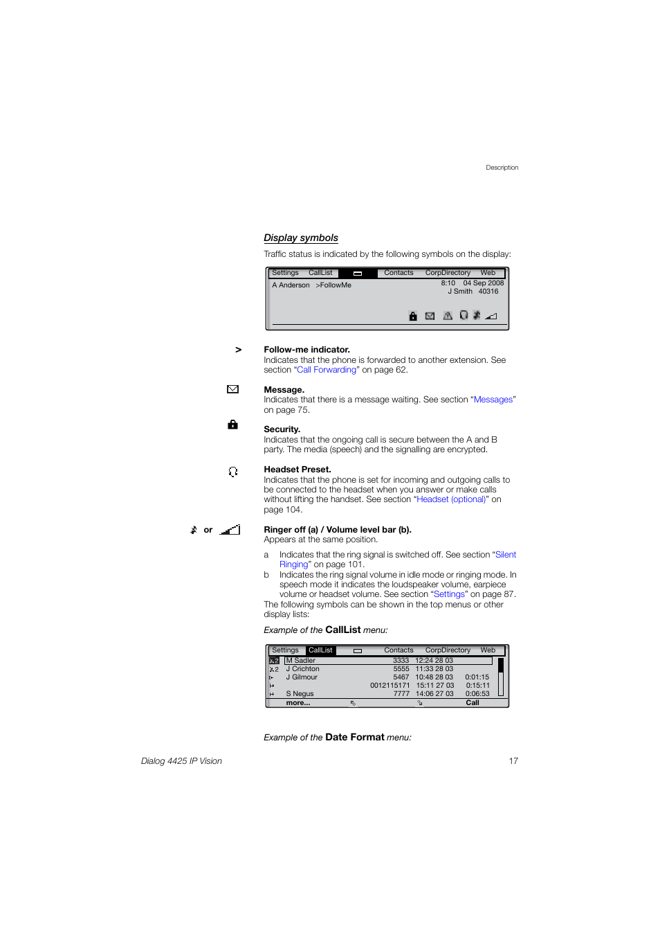 AASTRA 4425 IP Vision (SIP) for MX-ONE User Guide User Manual | Page 16 / 134