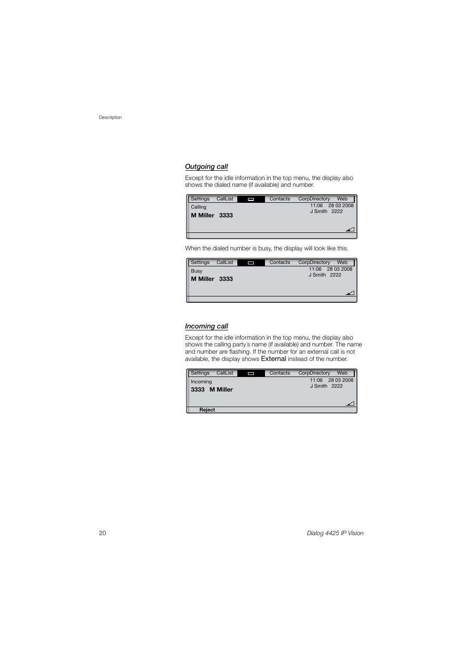 AASTRA 4425 IP Vision (SIP) for MX-ONE User Guide User Manual | Page 19 / 134