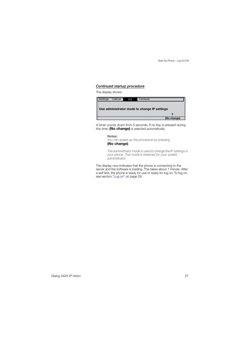 AASTRA 4425 IP Vision (SIP) for MX-ONE User Guide User Manual | Page 26 / 134