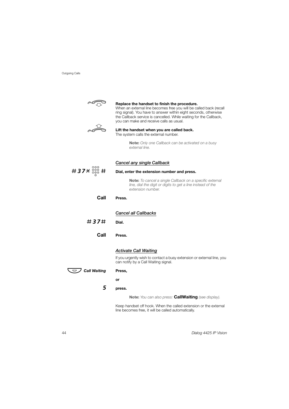 37* z | AASTRA 4425 IP Vision (SIP) for MX-ONE User Guide User Manual | Page 43 / 134