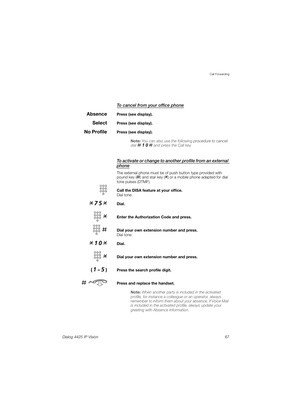 AASTRA 4425 IP Vision (SIP) for MX-ONE User Guide User Manual | Page 66 / 134