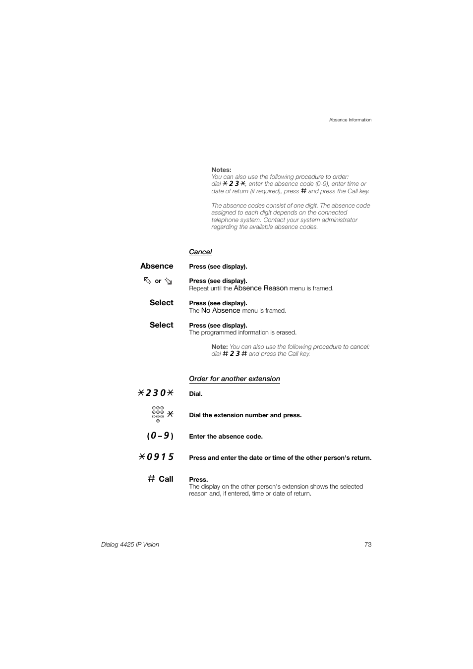 AASTRA 4425 IP Vision (SIP) for MX-ONE User Guide User Manual | Page 72 / 134