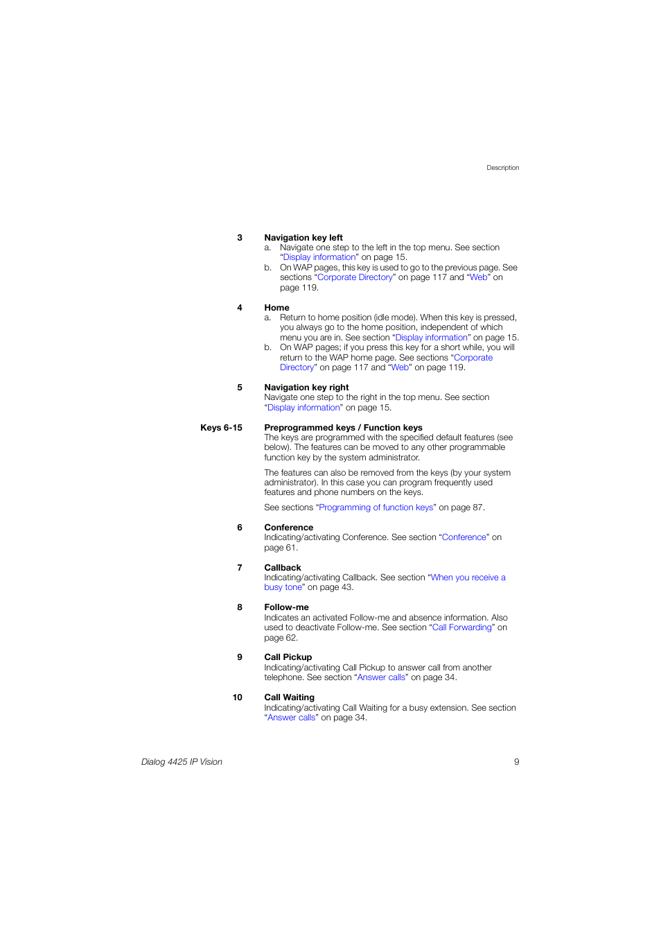 AASTRA 4425 IP Vision (SIP) for MX-ONE User Guide User Manual | Page 8 / 134
