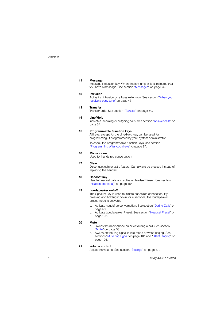 AASTRA 4425 IP Vision (SIP) for MX-ONE User Guide User Manual | Page 9 / 134