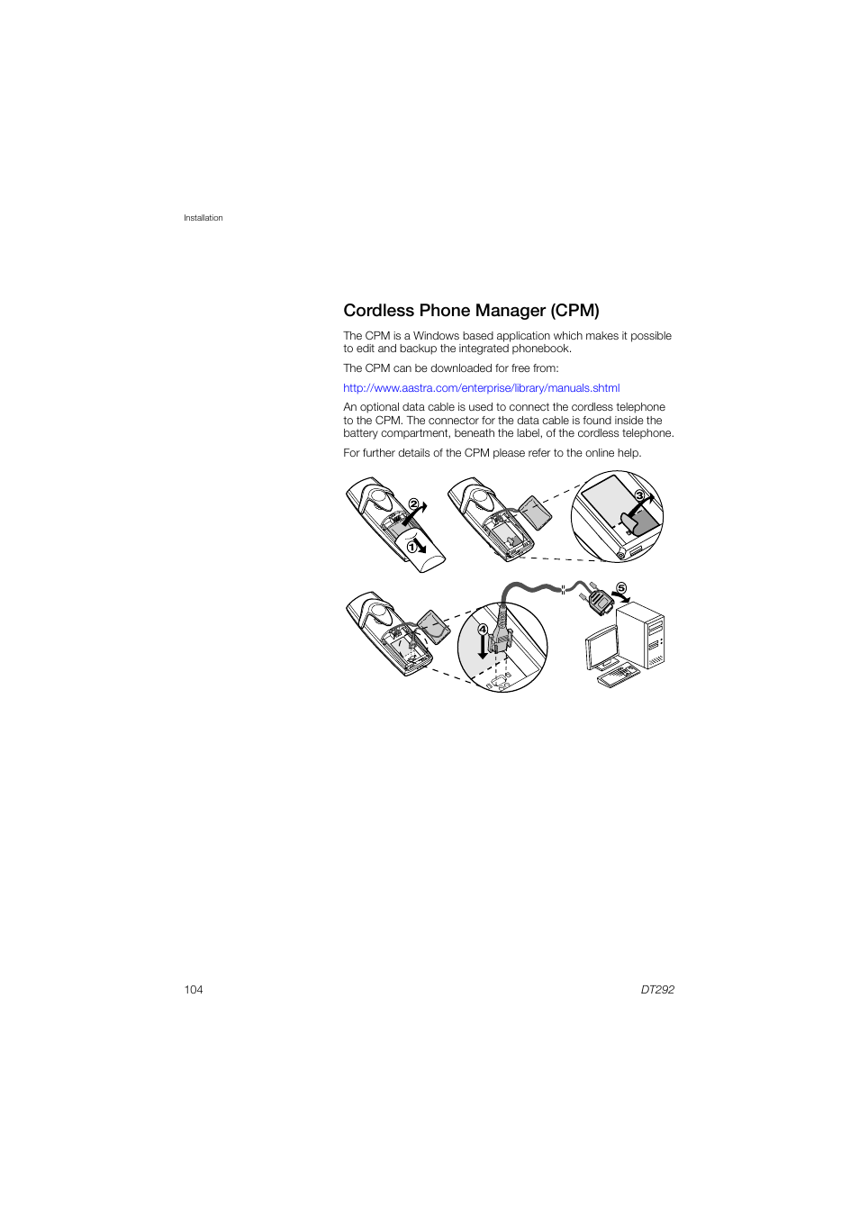 Cordless phone manager (cpm), Cordless phone manager, Cpm) | AASTRA DT292 for BusinessPhone User Guide EN User Manual | Page 104 / 121