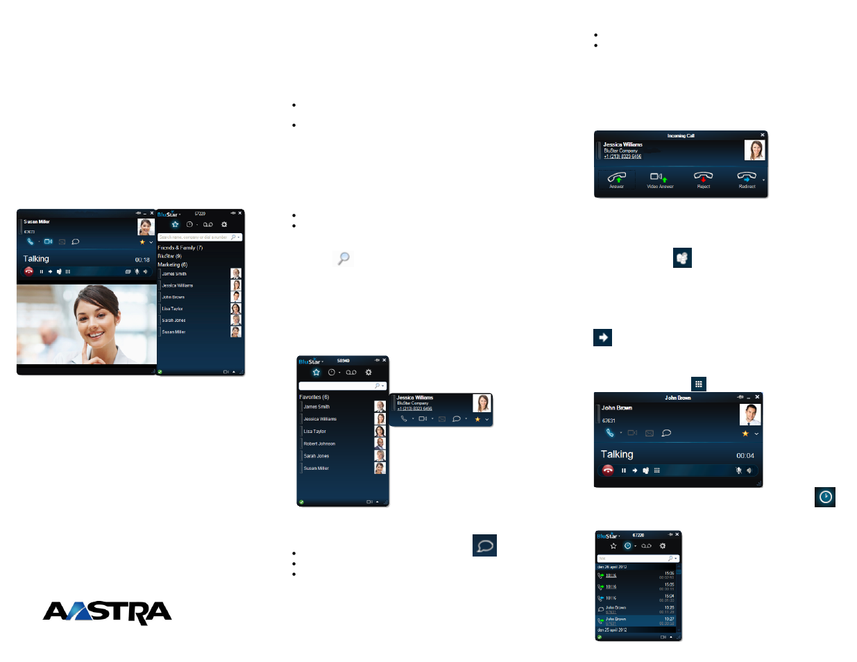 AASTRA BluStar for PC Quick User Guide EN User Manual | 2 pages