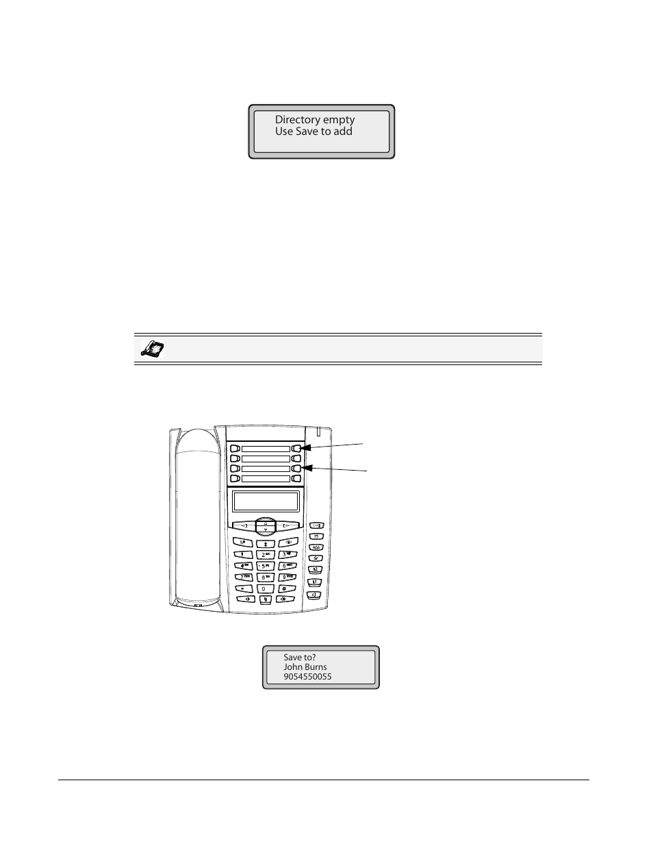 Save an entry to the directory list, Saving from the display, Managing calls | AASTRA 6730i (Version 2.5 Symbol Keypad) User Guide EN User Manual | Page 130 / 214