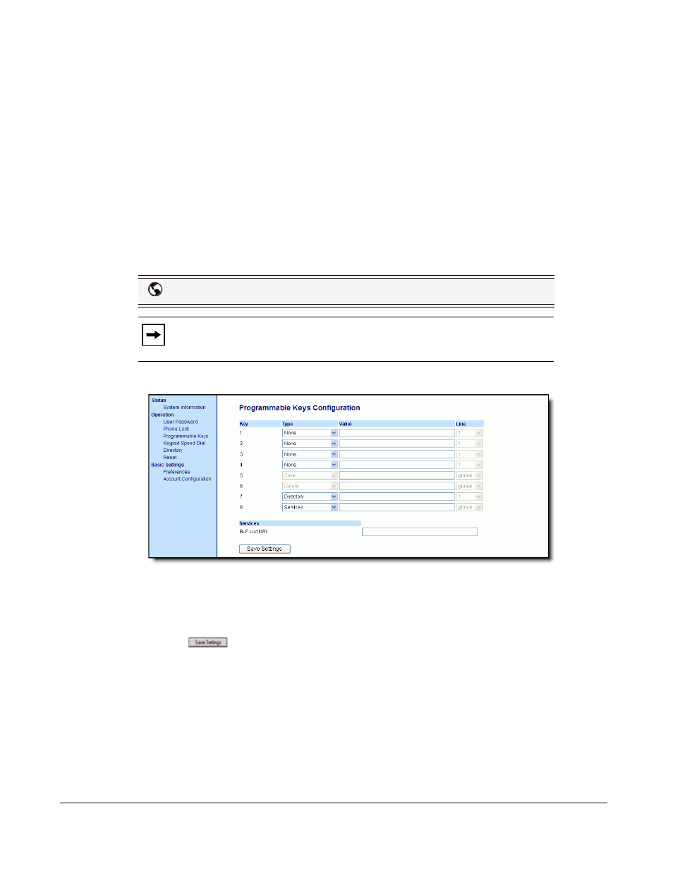 Call forward key, Configuring a call forward, Line keys and programmable keys | AASTRA 6730i (Version 2.5 Symbol Keypad) User Guide EN User Manual | Page 90 / 214