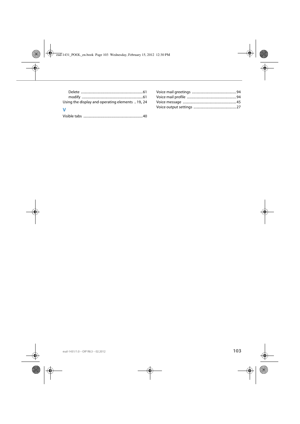 AASTRA 1560_1560ip User Guide User Manual | Page 103 / 104