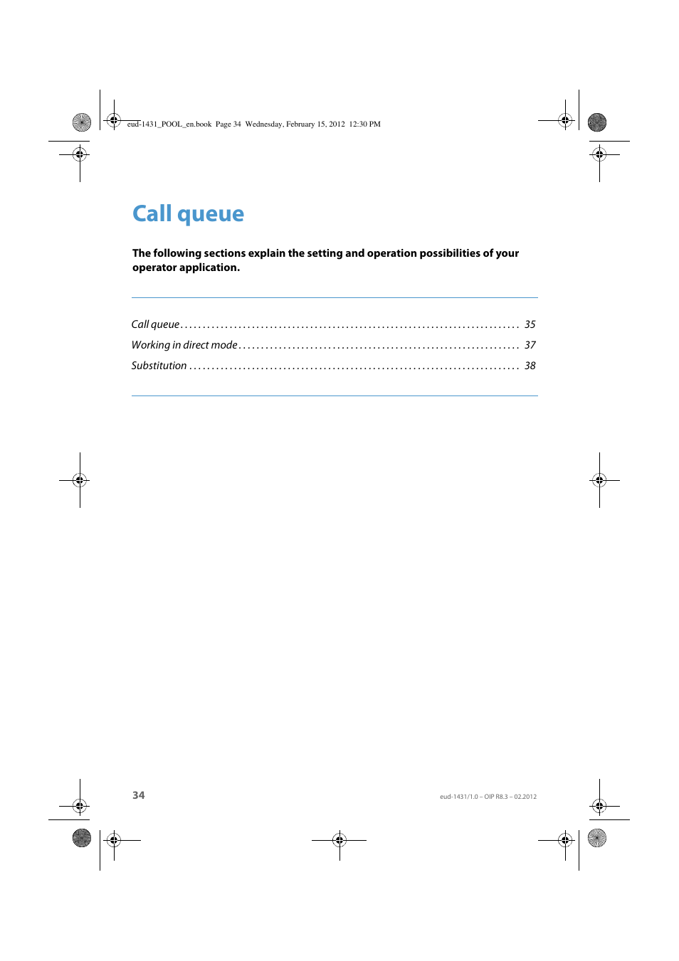 Call queue | AASTRA 1560_1560ip User Guide User Manual | Page 34 / 104