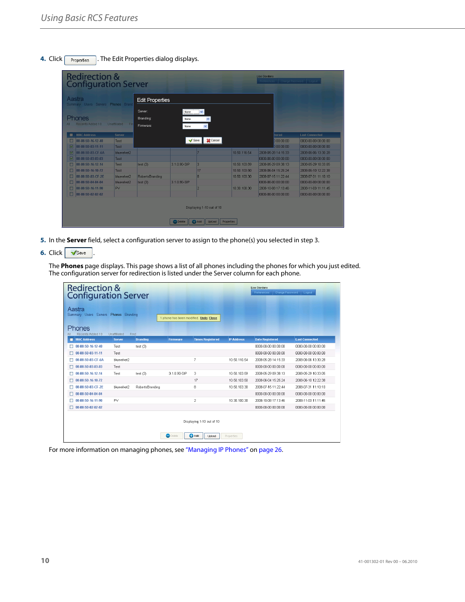 Redirecting a phone to a configuration server, Using basic rcs features | AASTRA Re-direction Services (RCS) User Guide EN User Manual | Page 14 / 61