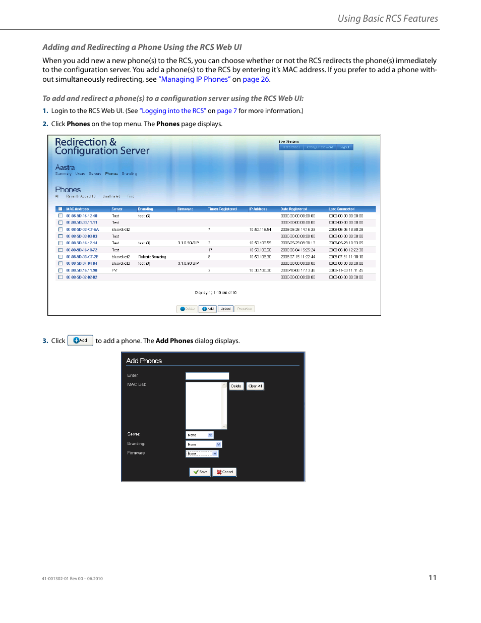 Using basic rcs features | AASTRA Re-direction Services (RCS) User Guide EN User Manual | Page 15 / 61