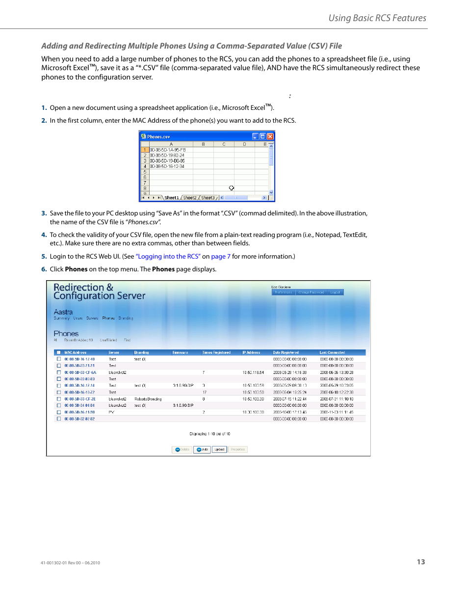 Adding, Using basic rcs features | AASTRA Re-direction Services (RCS) User Guide EN User Manual | Page 17 / 61
