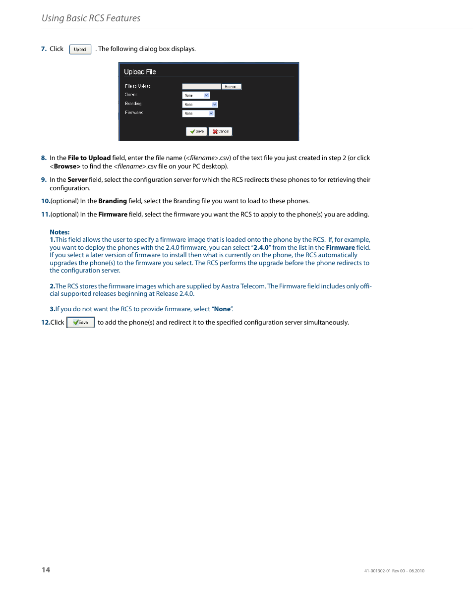Using basic rcs features | AASTRA Re-direction Services (RCS) User Guide EN User Manual | Page 18 / 61