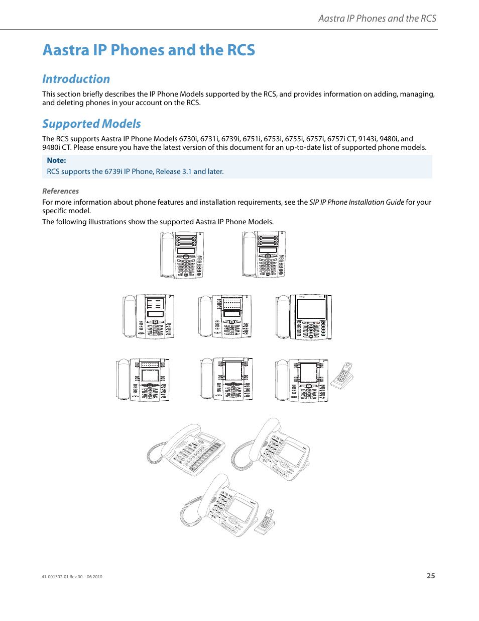 Aastra ip phones and the rcs, Introduction, Supported models | AASTRA Re-direction Services (RCS) User Guide EN User Manual | Page 29 / 61