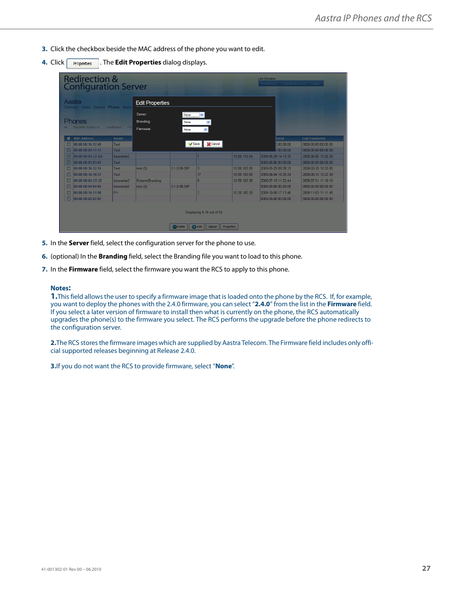 Aastra ip phones and the rcs | AASTRA Re-direction Services (RCS) User Guide EN User Manual | Page 31 / 61