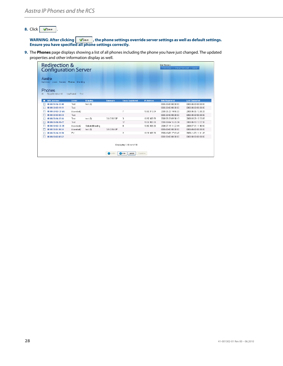 Aastra ip phones and the rcs | AASTRA Re-direction Services (RCS) User Guide EN User Manual | Page 32 / 61