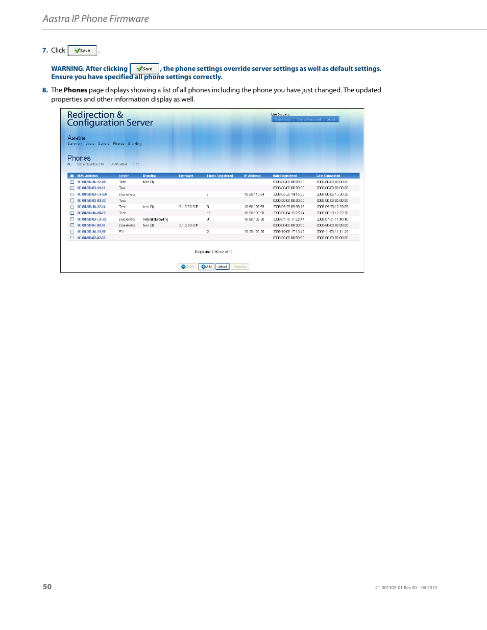 Aastra ip phone firmware | AASTRA Re-direction Services (RCS) User Guide EN User Manual | Page 54 / 61