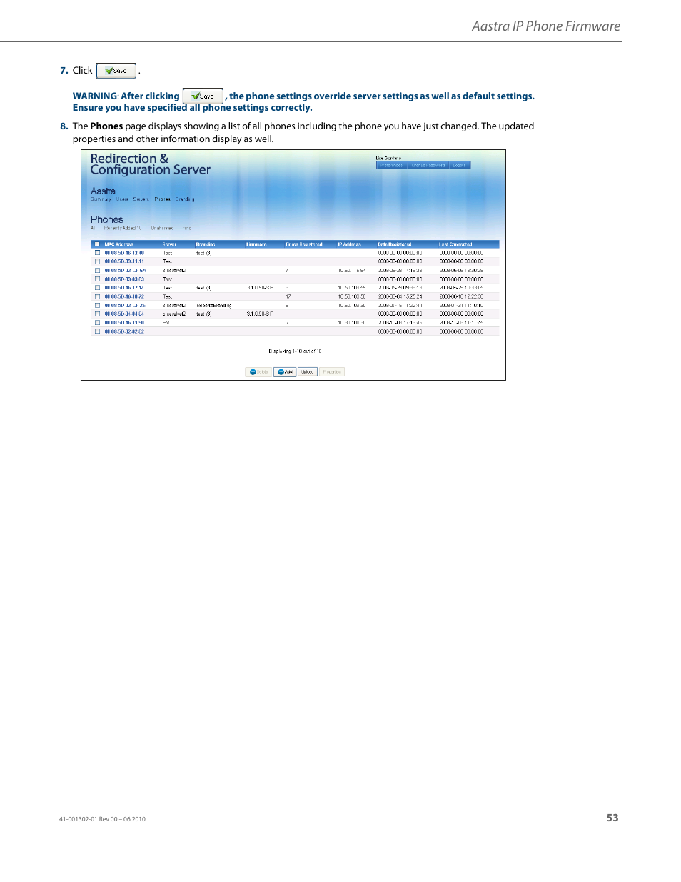Aastra ip phone firmware | AASTRA Re-direction Services (RCS) User Guide EN User Manual | Page 57 / 61