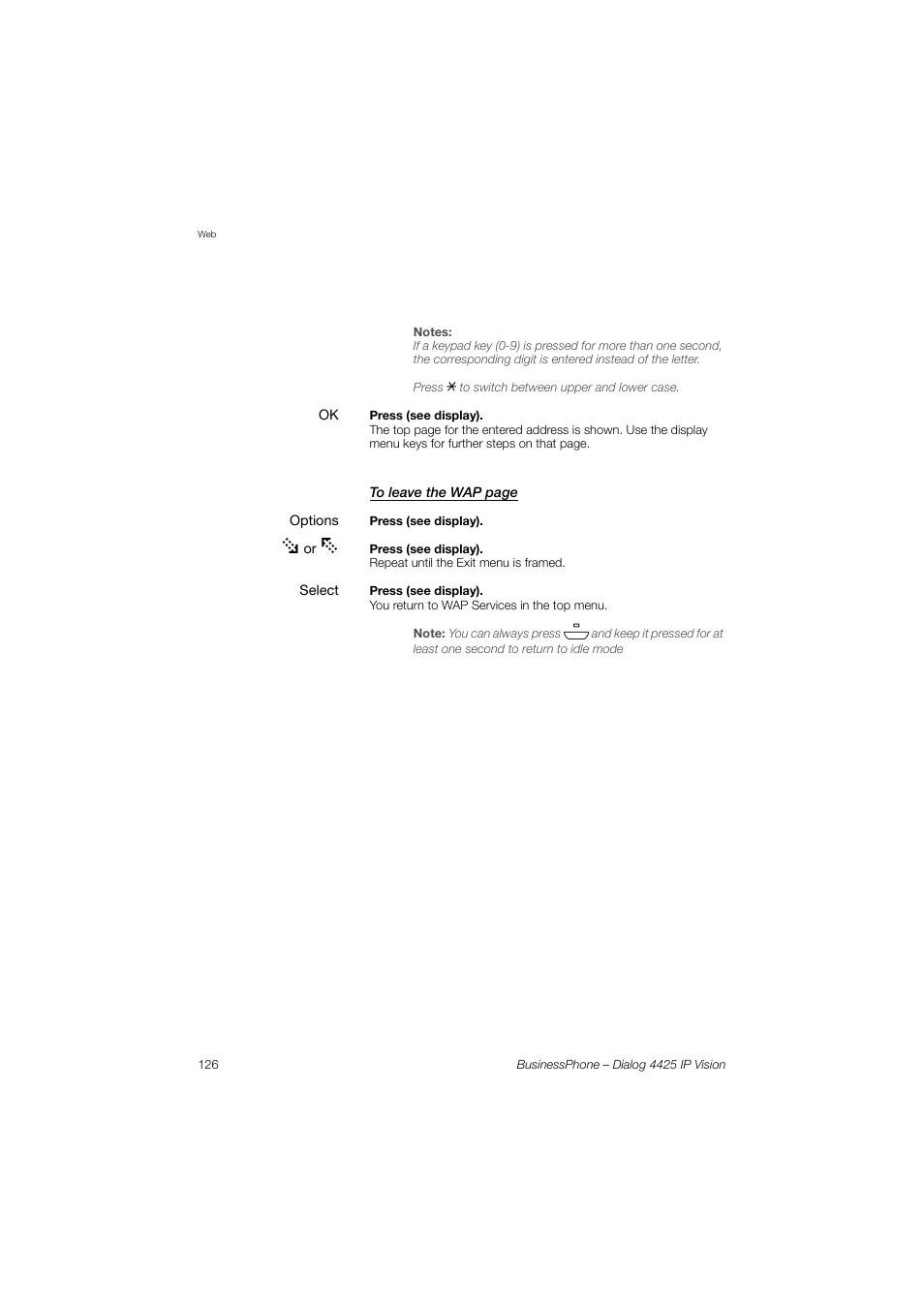 AASTRA 4425 IP Vision for BusinessPhone User Guide User Manual | Page 126 / 153