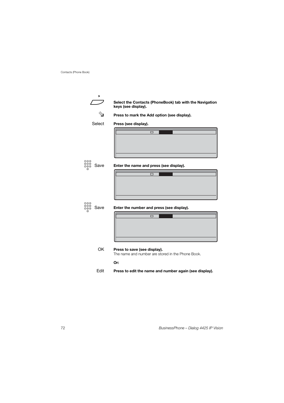 AASTRA 4425 IP Vision for BusinessPhone User Guide User Manual | Page 72 / 153