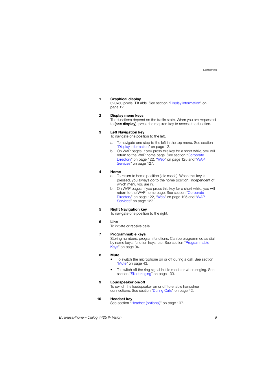 AASTRA 4425 IP Vision for BusinessPhone User Guide User Manual | Page 9 / 153