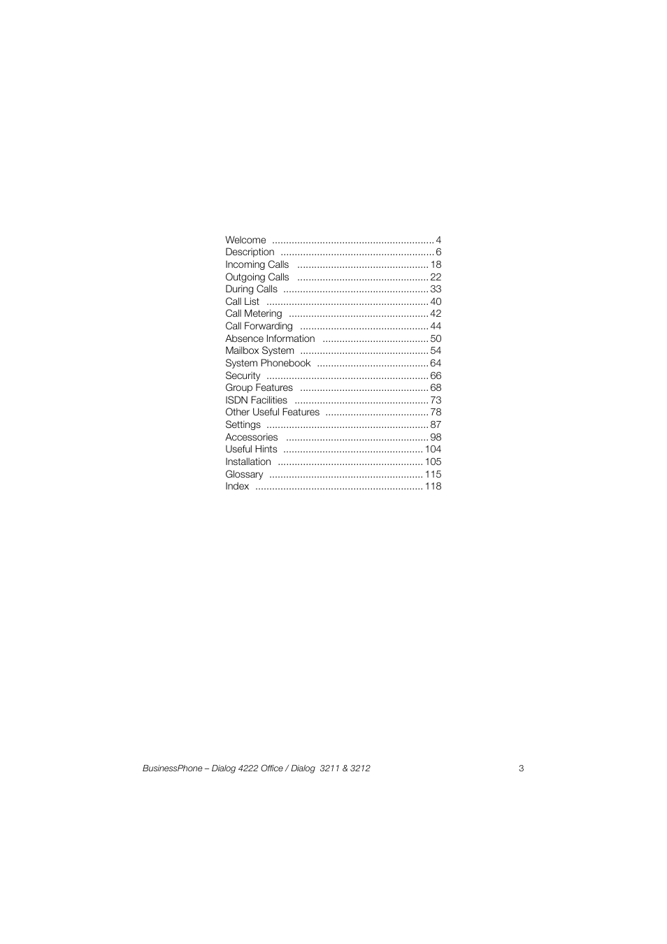 AASTRA 4222 Office for BusinessPhone User Guide EN User Manual | Page 3 / 124