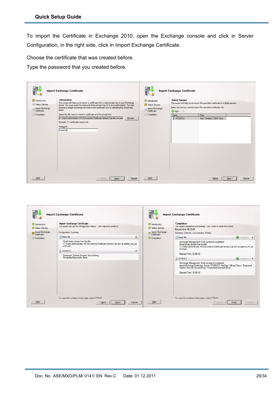 AASTRA MX-ONE V4 with Exchange 2010 Quick Setup Guide User Manual | Page 29 / 34