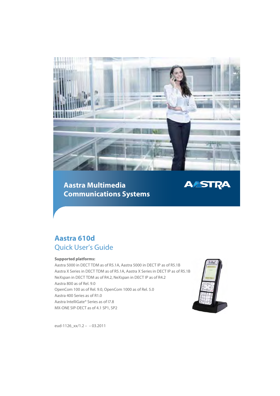 AASTRA 610d for Aastra 400 Quick User Guide User Manual | 30 pages