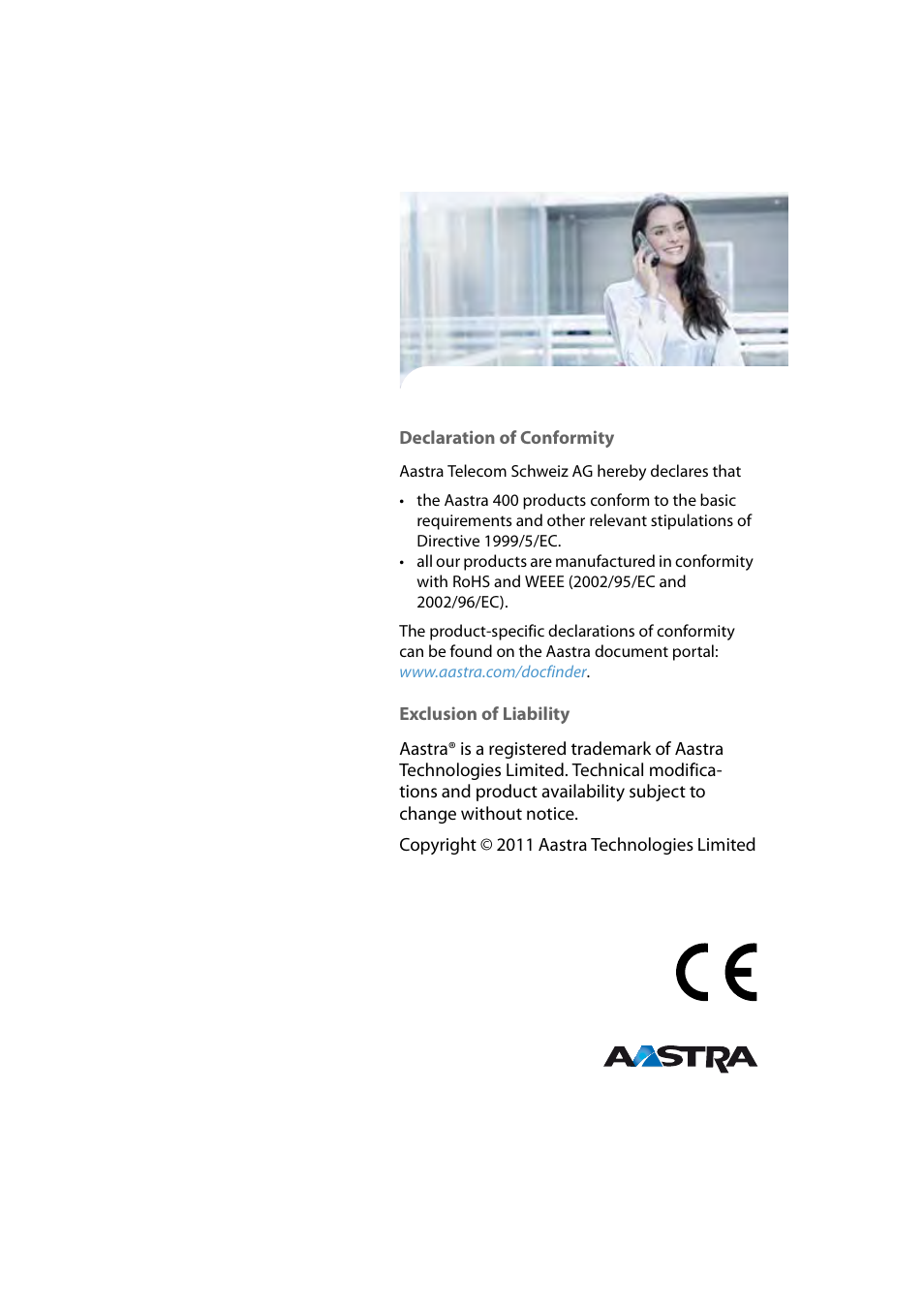 AASTRA 610d for Aastra 400 Quick User Guide User Manual | Page 30 / 30