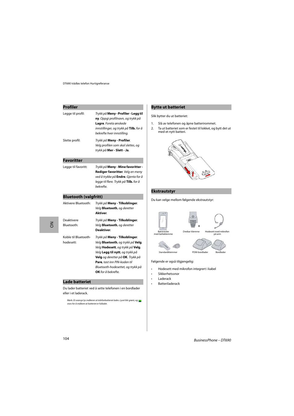 AASTRA DT690 for BusinessPhone Quick Reference Guide User Manual | Page 104 / 176