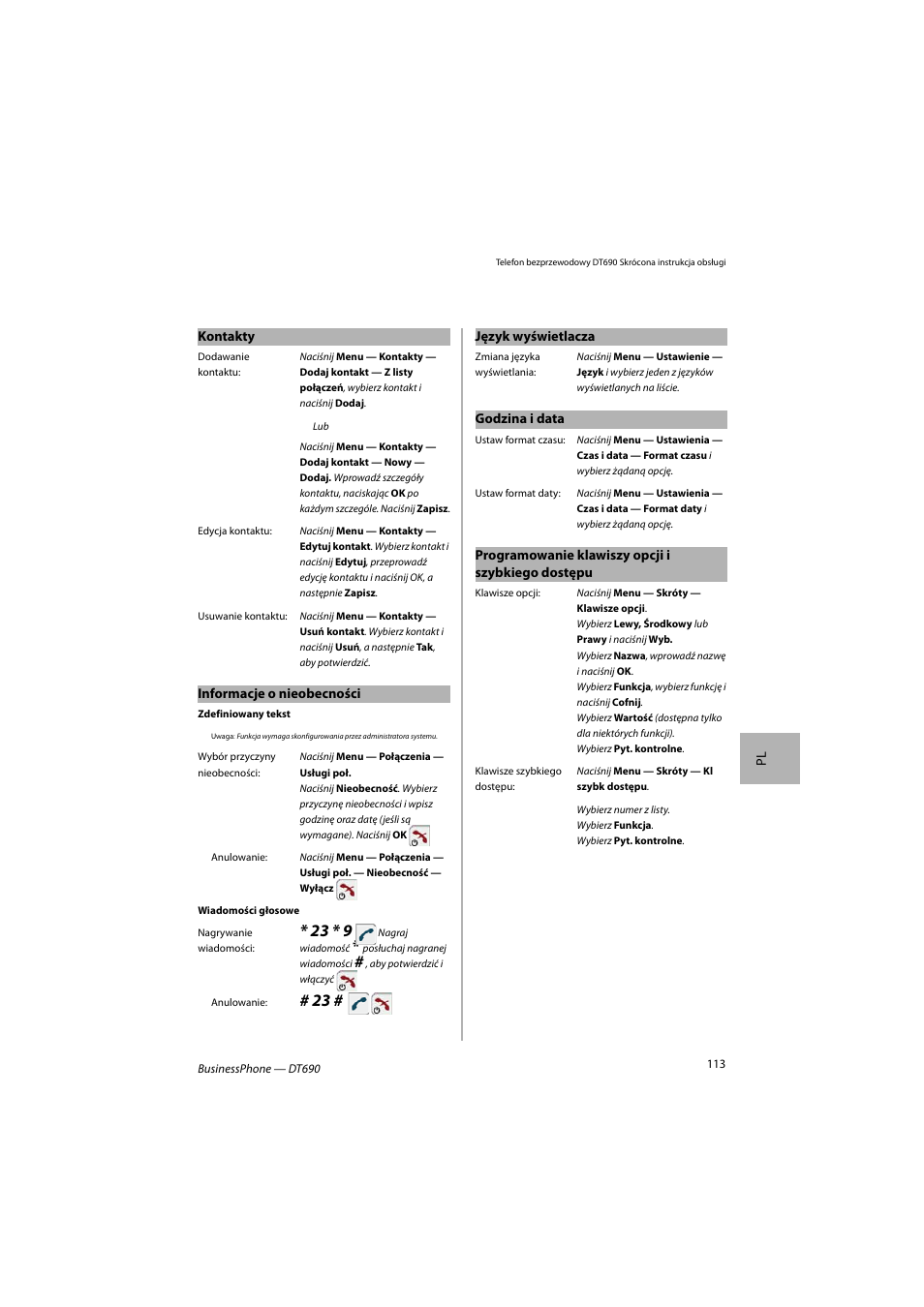 AASTRA DT690 for BusinessPhone Quick Reference Guide User Manual | Page 113 / 176