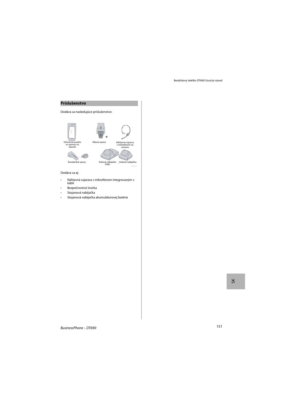 Sk príslušenstvo | AASTRA DT690 for BusinessPhone Quick Reference Guide User Manual | Page 151 / 176