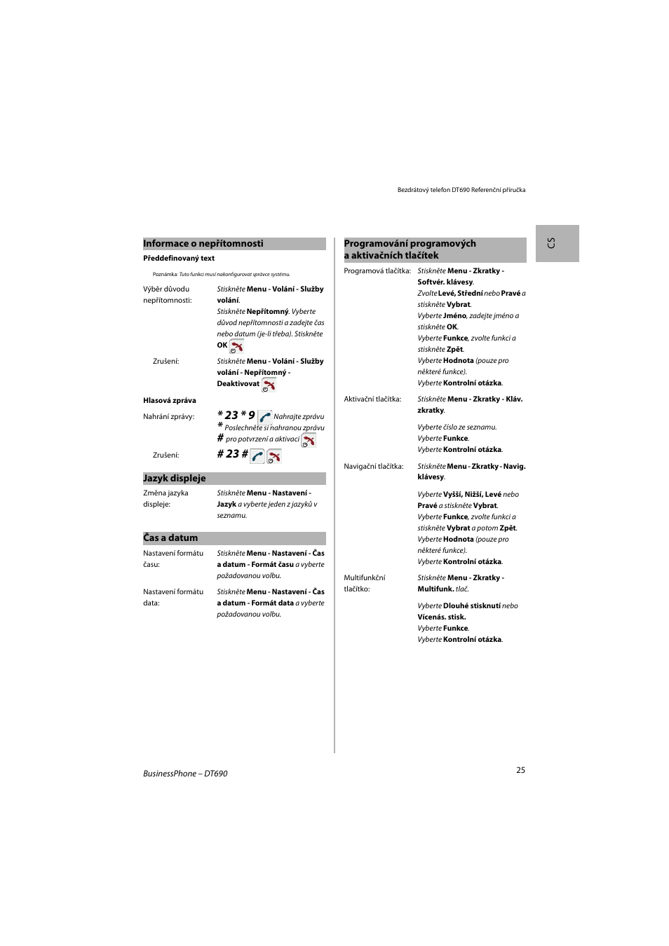 AASTRA DT690 for BusinessPhone Quick Reference Guide User Manual | Page 25 / 176