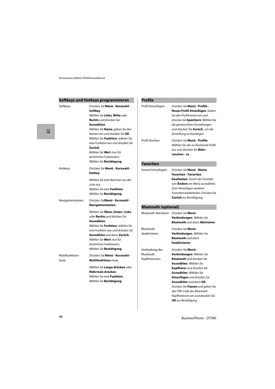 AASTRA DT690 for BusinessPhone Quick Reference Guide User Manual | Page 46 / 176