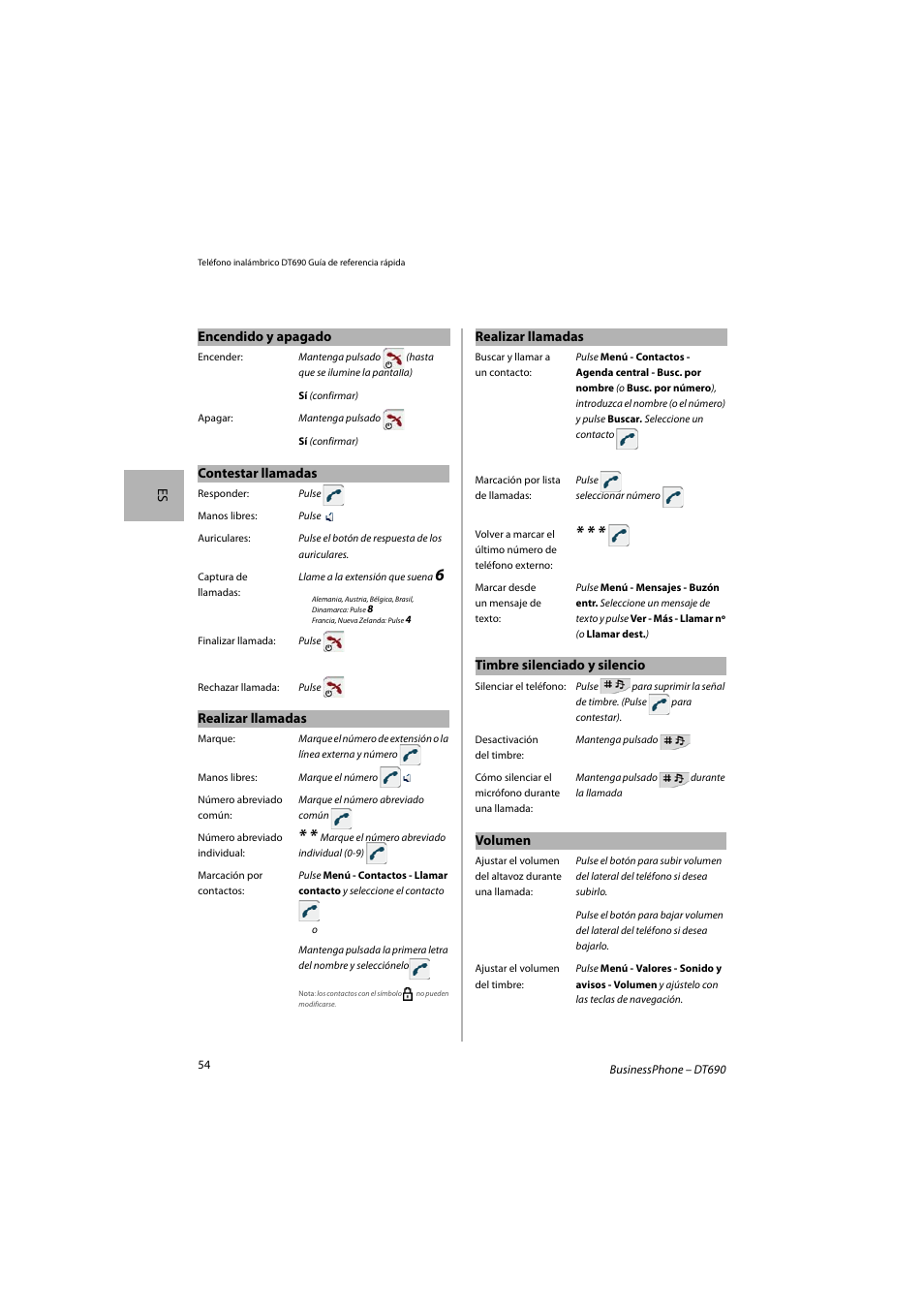 AASTRA DT690 for BusinessPhone Quick Reference Guide User Manual | Page 54 / 176