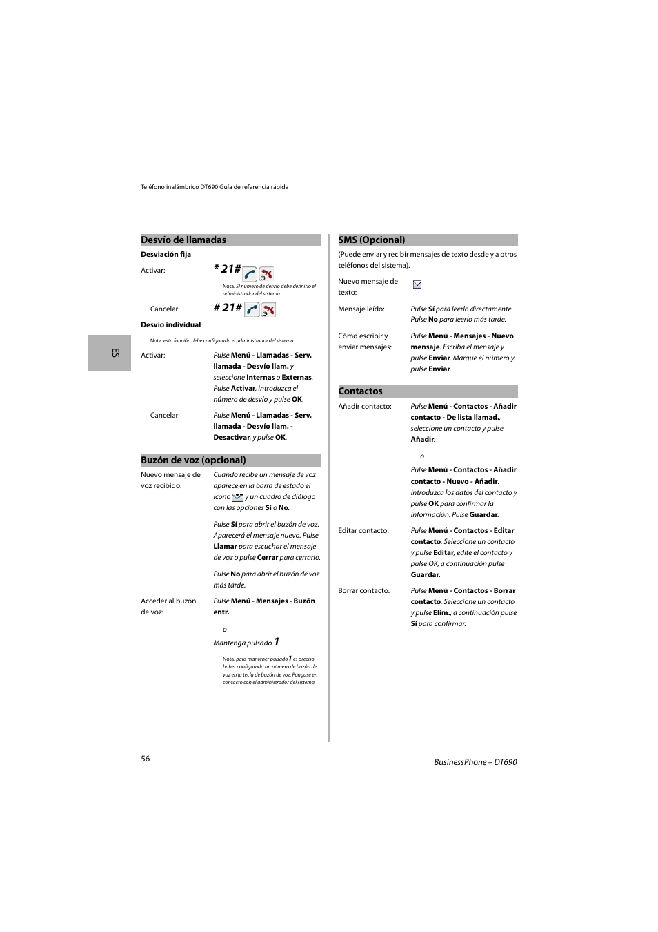 AASTRA DT690 for BusinessPhone Quick Reference Guide User Manual | Page 56 / 176