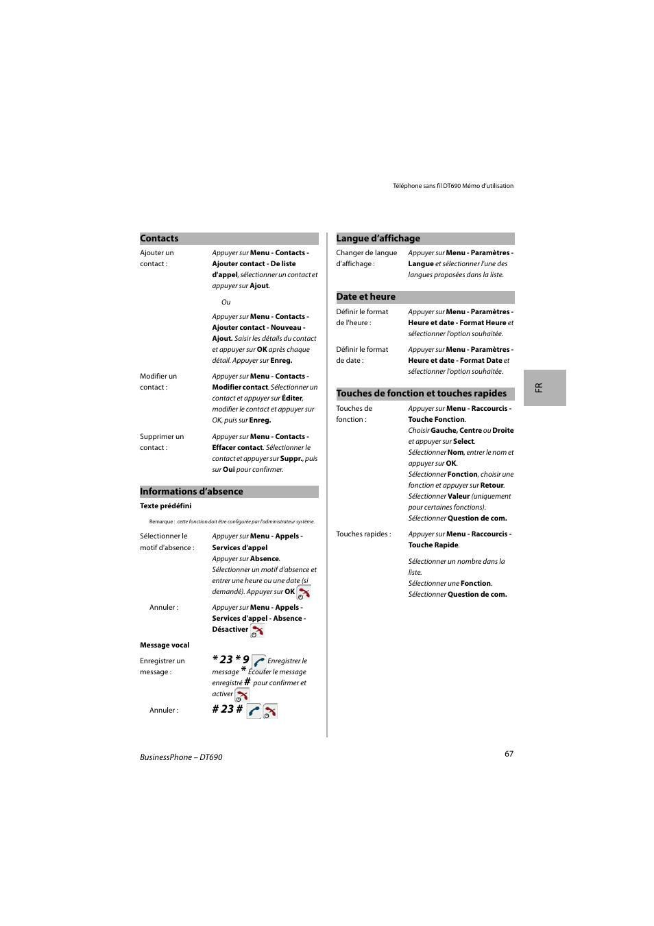 AASTRA DT690 for BusinessPhone Quick Reference Guide User Manual | Page 67 / 176