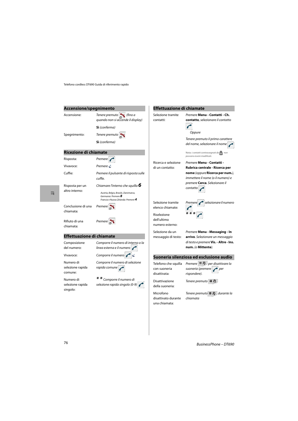 AASTRA DT690 for BusinessPhone Quick Reference Guide User Manual | Page 76 / 176