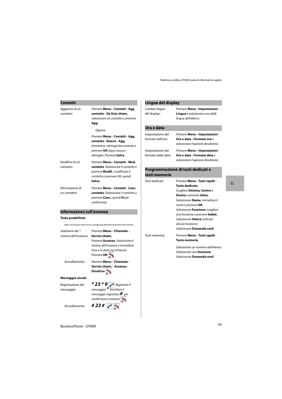 AASTRA DT690 for BusinessPhone Quick Reference Guide User Manual | Page 79 / 176