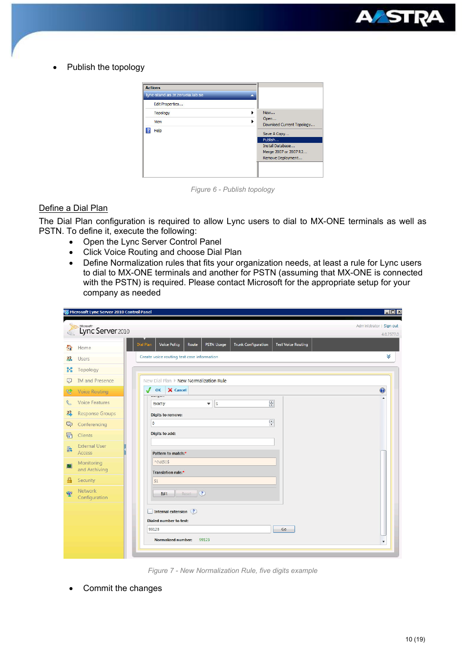 AASTRA MX-ONE_A700_MS Lync 2010 Quick Setup Guide User Manual | Page 10 / 19